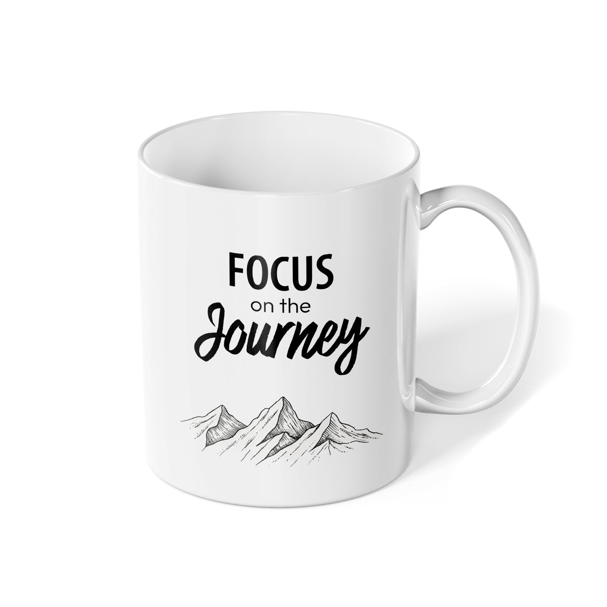 Cană albă Focus on the Journey