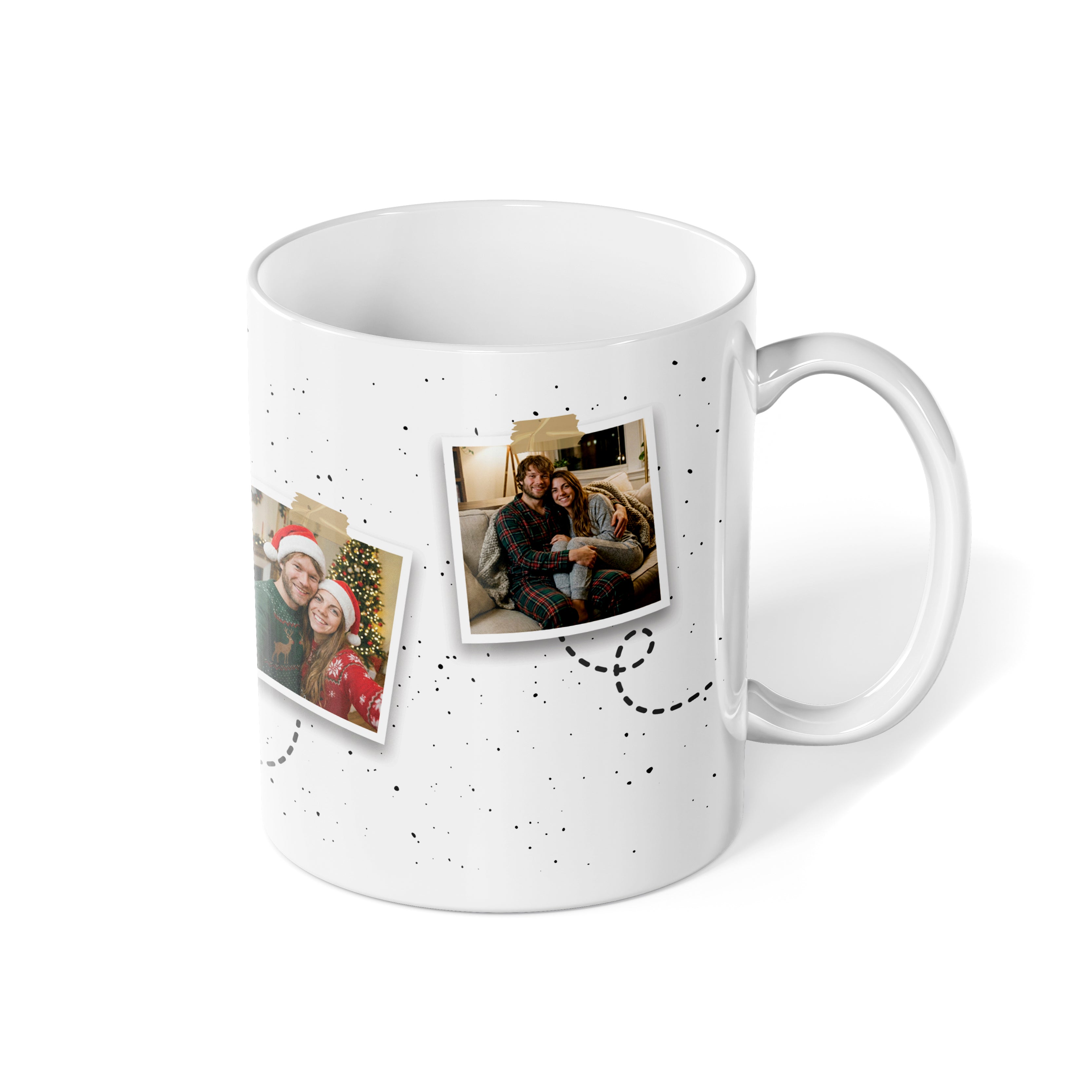 Cană albă personalizată Memories cu 4 imagini