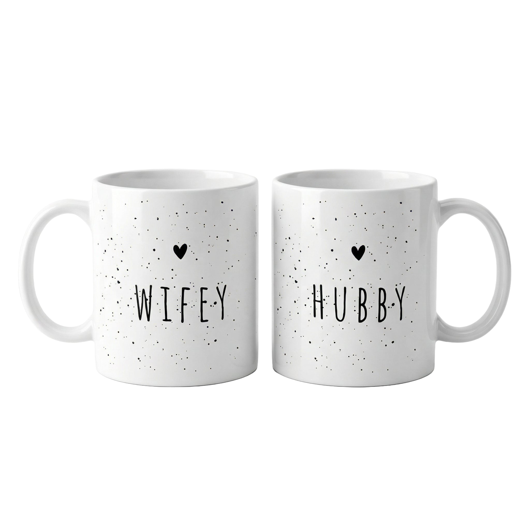 Set 2 căni albe Wifey & Hubby