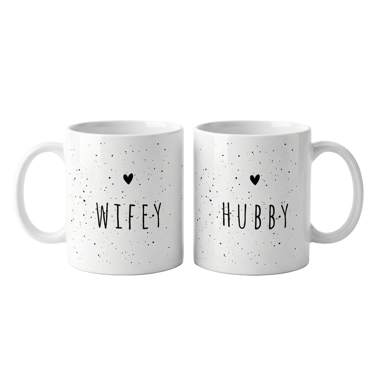 Set 2 căni albe Wifey & Hubby